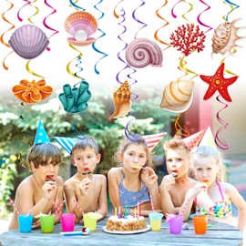 20 Pieces Under The Sea Hanging Swirl Decorations, Marine Life Themed Party Supplies, Ocean Life Party Swirls Streamers for Baby Shower Kids Boys Birthday Party Supplies