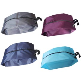 MISSLO Portable Nylon Travel Shoe Bags with Zipper Closure (Pack 4, Mix Color)