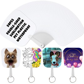 InfiniteSub - 151pcs Mini Sublimation Handheld Fans Keychain Set - Classic, DIY Custom Blank Double-Sided Plastic Hand held Fans for Wedding Favors School Graduation Birthday Party Souvenirs