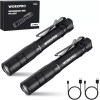 WORKPRO Rechargeable Pen Light Mini Flashlight 2 Pk Ultra-Compact EDC