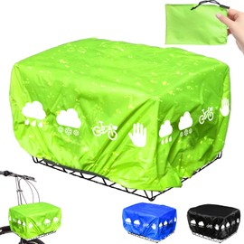 AUNGCSHE Rain Cover Bicycle Basket, Bicycle Basket Rain Cover with Elastic Band, Basket Cover, Waterproof with Reflective Strips, Rain Cover for Rear Basket, for All Baskets up to Size 45 x 45 cm