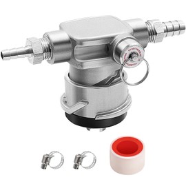 Dbgogo Low Profile Keg Coupler, All 304 Stainless Steel S Type Keg Coupler Space Saving Twist-Activated Homebrew European Keg Tap with Safety Pressure Relief Valve and Connection Tape and Hose Clamp