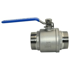 1Pcs 2'' Ball Valve, Heavy Duty Male NPT (MNPT) X Male NPT (MNPT) Thread with Long Handle Switch, Stainless Steel NPT Full Port Forged 1" Ball Valve for Water Oil and Gas, 1000 WOG
