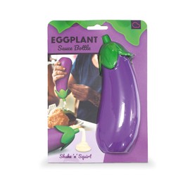 Eggplant Sauce Bottle - Emoji-Inspired Sauce Bottle - Kitchen Accessories - 1.16 fl oz BPA-Free Mayonnaise & Ketchup Bottle - Dishwasher Safe