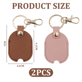 panthra 2-Pack Car Key Cover, Broken Car Key Loop Replacement, Vintage Keys Fod Protector, Leather Keys Cover, for Men and Women (Pink/Brown)