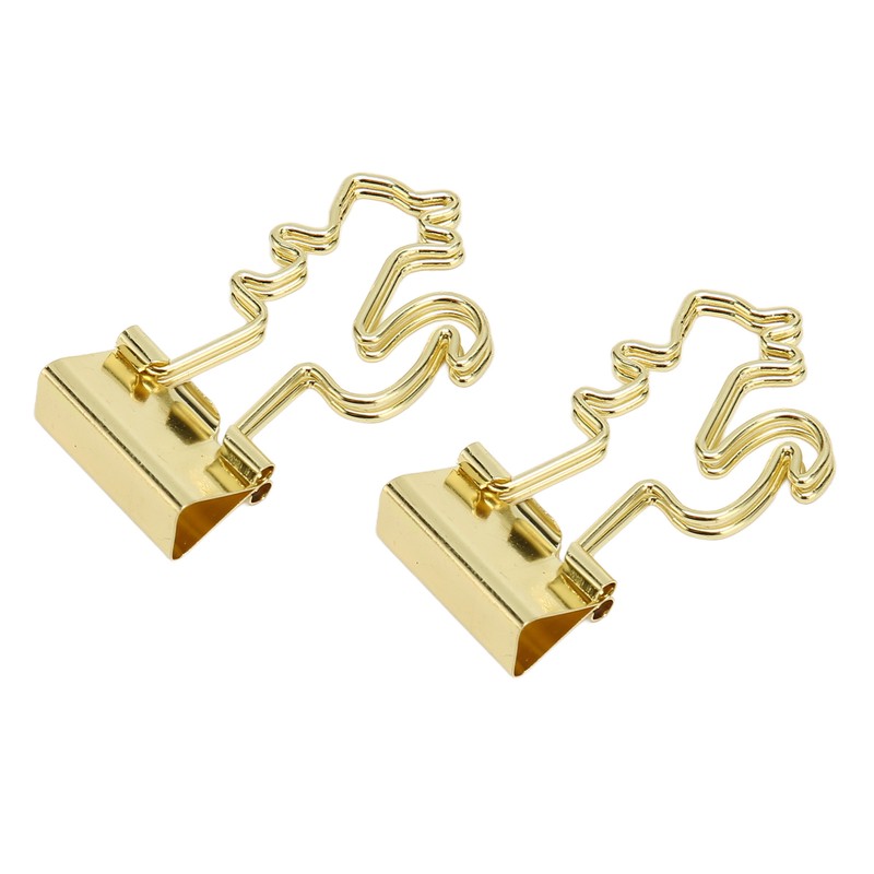 100 Pcs Binder Clips Gold Animal Shape Strong Clamping Force