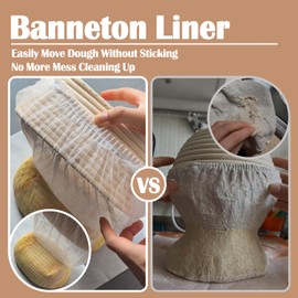 100 Pcs Banneton Liner,Banneton Bread Proofing Basket Non Woven Liners Non-Stick Dough,Bread Proofing Cover,Elastic Banneton Basket Liner,Sourdough Bread Baking Supplies