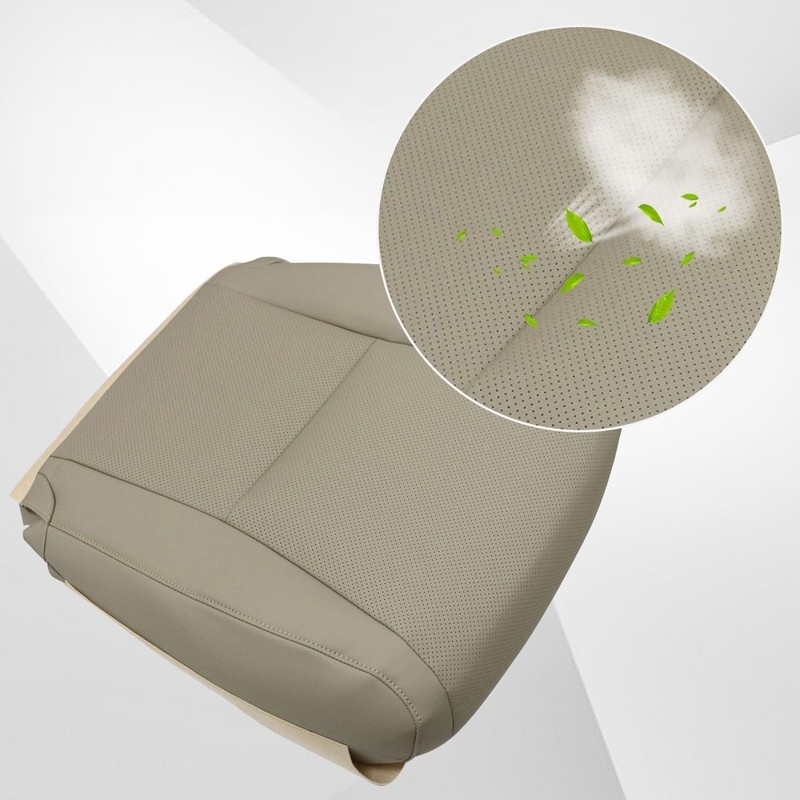 FZJDSD Tan Driver & Passenger Side Bottom Perforated Microfiber Leather