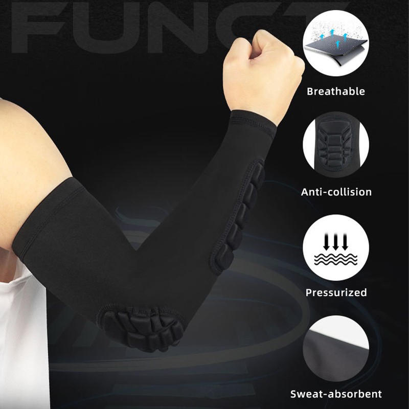 Padded Elbow Forearm Sleeves Compression Arm Protective Sleeve Basketball Shooting