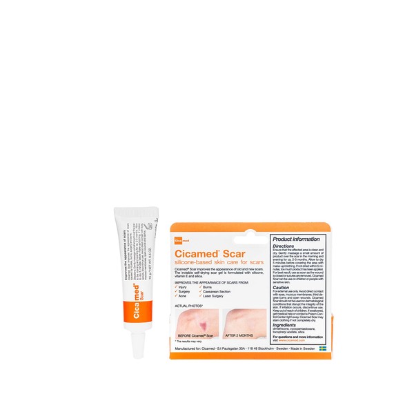 Cicamed Scar Treatment - Old & New Scar Removal Repair Correcting Gel - Flexible Clear - Medical Grade Silicone for Face, Body, C-Sections, Surgical, Burn, Acne - Clinically Tested