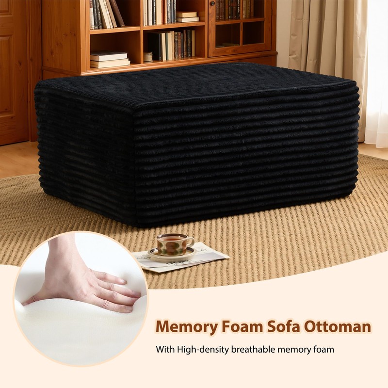Boneless Ottoman for Couch,Oversize Poufs Footrest for Dorm