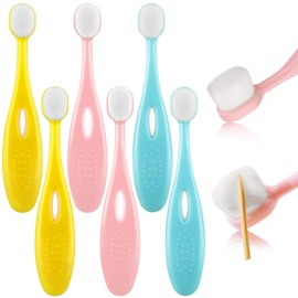 Patelai 6 Pieces Kids Extra Soft Nano Toothbrush Children Bristles Children Micro Nano Manual Toothbrush Set with 20000 Bristles for Age 3and Above Boys Girls Gum Protecting Cleaning(Cute Style)