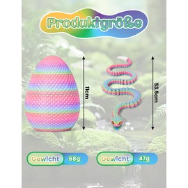 HIMS 3D Printed Snake Egg, Easter 3D Printed Snake with Egg, Movable Snake Fidget Toy, 3D Printed Dragon Egg, Easter Snake Eggs, Flexible Snakes and Egg Toy for Children