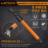 Pozidriv Bit Set, LATTOOK 5-Piece PZ2 Pozi Bit Set, Magnetic