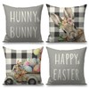 FUYUCHEN Happy Easter Pillow Covers 18x18 Set of 4 Hunny