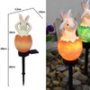 YZYOE Solar Powered Egg Rabbit Lamp, Garden Decorative Resin Cute
