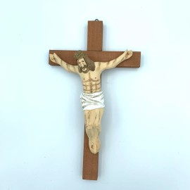 Hand Carved Wood Wooden  Crucifix  Figurines Merry Christmas gift