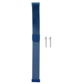 sourcing map Edelstahl-Mesh-Uhrenarmband 14mm Schnellwechsel-Verstellbares Armband mit magnetischem Verschluss für Männer und Frauen, Blau.