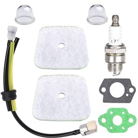 Hippotech 2 PCS Air Filter and Fuel Line Primer Bulb Repower Kit for Mantis Tiller Cultivator 7222 7222E 7222M 7225 7230 7240 7920 7924