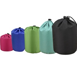 ATAK Fully Waterproof Stuff Bags, Set of 5 Sizes (2L, 4L, 7L, 10L, 15L), Ultra Lightweight 3.8 oz (110 g) Stuff Sack, yellow, Set of 6 in 5 sizes