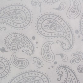 CuteBox 100pcs Silver Paisley Patterned Flat Paper Gift Bags (6” x 9”) for Retail, Merchandise, Parties, Party Favors, Weddings, Holidays, Birthdays, Bake Sales