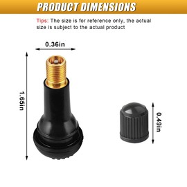 ZIMISI 8PCS TR413 Tubeless Tire Valve Stems, Universal Rubber Snap-in Tire Valve Stem Replacement, Standard Vehicle Tires Valves Accessories for Tubeless 0.453 inches 11.5mm Rim Holes (TR413)