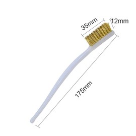 2 Pcs Brass Wire Brush Set with Curved Handle,Wire Metal Rust Brush Copper ,Cleaning Tools For 3D Printer Nozzle Cleaning Welding Slag,Cleaning Dust and Rust