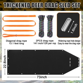 WinnerWhy 6 pcs Deer Drag Sled Game Glide Deer sleds for Game dragging 1.2mm Thickened Tear-Resistant Heavy Duty cart Hauler for Hunting, Field Dressing Accessories Hunting Tool(Black)