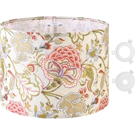 GO&SO 1 Pack Floral Large Drum Lamp Shade,16" x16" x10", 1.65" Spider E27 Base, Printed Pattern Design, DIY Assembly with Multi-Adapter (E14/10mm), Perfect for Table/Floor Lamps/Pendant Lighting