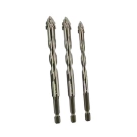 Milageto 3Pcs Four Flute Sawtooth Eccentric Drill Bits Hexagon Shank Versatile Professional High Hardness Home Drill Bits for Metal