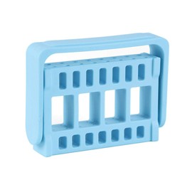 Beaupretty Nail Drill Bits Holder,16 Holes Drill Bit Holder Organizer Poratble Storage Box Manicure Nail Art Rack Grinding Head Holder,Light Blue