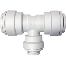 IPW Industries Inc-John Guest - Polypropylene Reducing Union Tee Quick Connect Fitting 3/8" OD x 1/4" OD x 3/8" OD/Single- PP30120812W