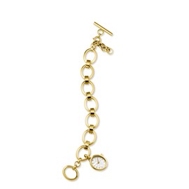 Rosefield The Oval Charm Chain White Gold with White Dial and 15 x 18 mm Gold Case SWGSG-OV13 Stainless Steel, gold, Elegant