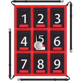 Leanockesa Waterproof Adjustable Baseball Strike Zone Target Net, 26.8x19.3in Numbered 9-Hole Pitching Trainer for Softball & Baseball Training, Sports Equipment Accessories