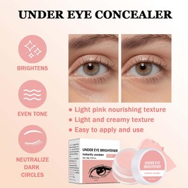 Concealer Augenringe Entfernen, Under Eye Brightener mit Pincel, Color Corrector Abdeckstift Gesicht für Strahlenden Blick, Wasserfest & Langanhaltend, Pflegend, Augenpflege Farbkorrektor(Rosa)