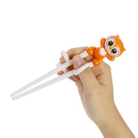 Edison Friends Chopsticks, Training Chopsticks, Learning, Beginner, Brain Training, Practice, Korean Food, Japanese Sushi, 1 Step to Learn Chopstick, Right Handed - Made in Korea (Owl)