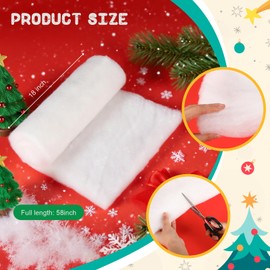 HunnmingRe Fake Snow Blanket, Christmas Artificial Blanket Roll Christmas Village Display Holiday Winter Decor Xmas Party Decorations(58 Inch X 0.5 Yard)