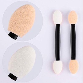 150 aplicador de sombra de ojos desechable de espuma cepillo de maquillaje esponja con punta ovalada aplicadores de sombra de ojos doble cara con una caja