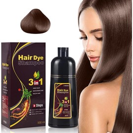 Cham pú Instant Hair Color para Ca bello,Cham pú para Teñir el Cabello, Ch ampú Tinte Instantáneo 3 En 1,Coloración a Base de Hierbas en Minutos para Mujeres y HombresTeñir el Cabello (Marrón)