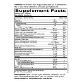 Smarty Pants Multivitamínico Niños Con Omega3 D3 180 Gomitas Sabor Naranja, Limón Y Fresa