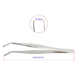 Aoje-Link 304 Stainless Steel Tweezers with Curved Serrated Tip Sewing Machine Electronic Repair Tweezers Pliers Multi-Purpose Tweezers Tool Pliers Silver 2pcs