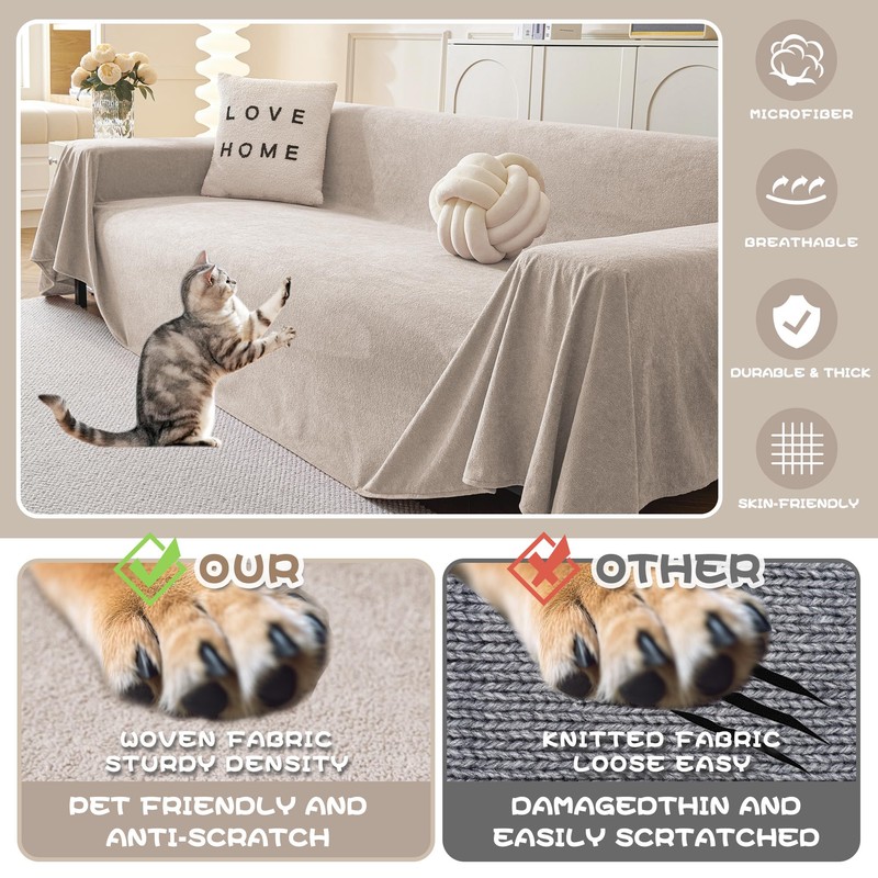 MYSKY HOME Couch Cover Sofa Covers for 3 Cushion Couch,
