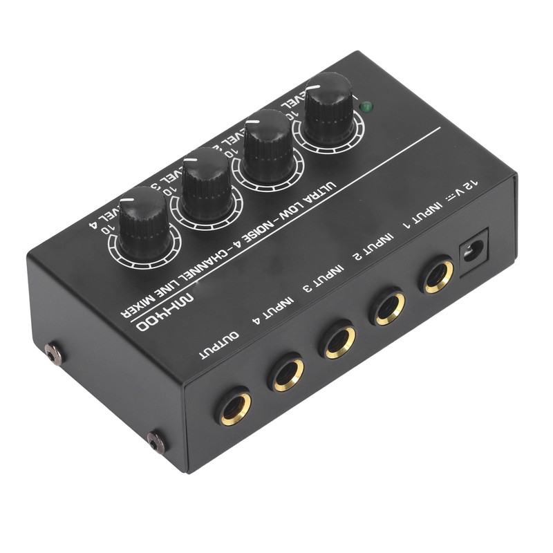 4 Channel Mixer Black Ultra Low Noise 4 Channel Compact