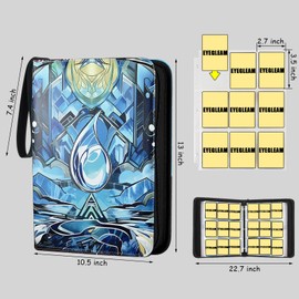 EYEGLEAM Card Binder for MTG/TCG,9 Pocket Trading Card Binder for YGO/PTCG,Holds 720 Cards,Collector Card Album for Standard Game Cards,Toys Gifts(Blue)