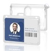 2 Pack Hard Plastic ID Badge Holder, Double Sided,Clear,Horizontal,Hold 2