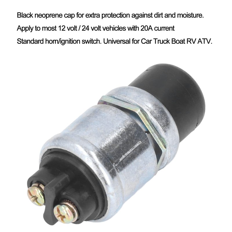 Engine Start Switch Button, 12V 24V 20A Momentary Push Button