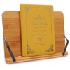 wishacc Bamboo Book Stand, Adjustable Book Holder Tray and Page