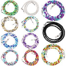NEWITIN 11 Pieces Eyeglass Chains for Women Beaded Eye Glasses Strap Holders around Neck Multicolor Sunglasses Mask Necklace Lanyard for Women Men