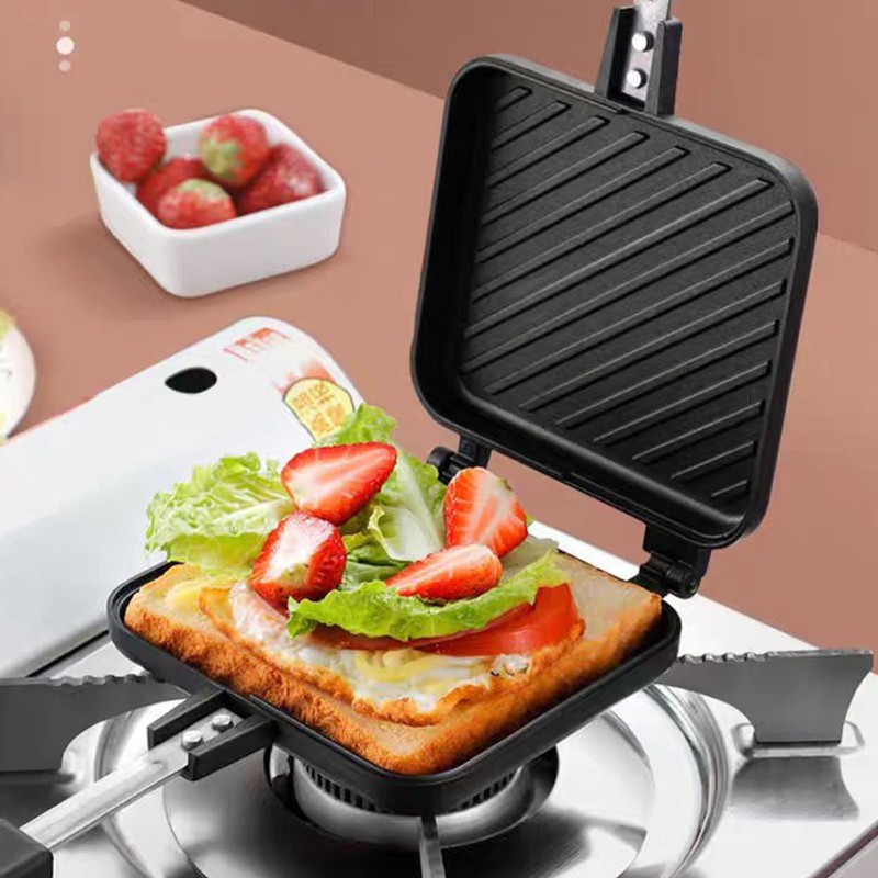 Sandwich Maker, Grilled Panini Maker Pan with Non-Stick Plates, Stovetop