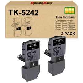 HenceBuy TK5242 TK-5242 Toner Cartridge Compatible Replacement for Kyocera TK 5242 TK-5242K 1T02R70US0 for ECOSYS P5026cdn P5026cdw M5526cdn M5526cdw Printers 4,500 Pages 2 Pack